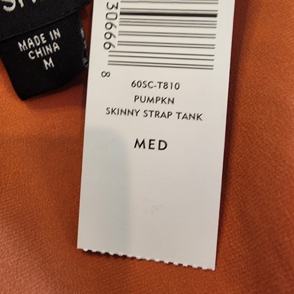 Eileen Fisher Silk Charmeuse Pumpkin Skinny Strap Tank SZ Medium NWT - Picture 4 of 5